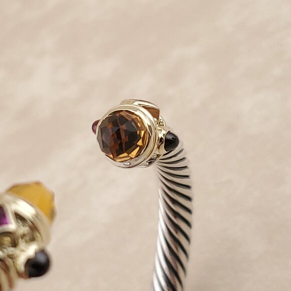 David Yurman Sterling Silver/14K Yellow Gold, Citrine and Garnet, 5mm - Picture 9 of 9